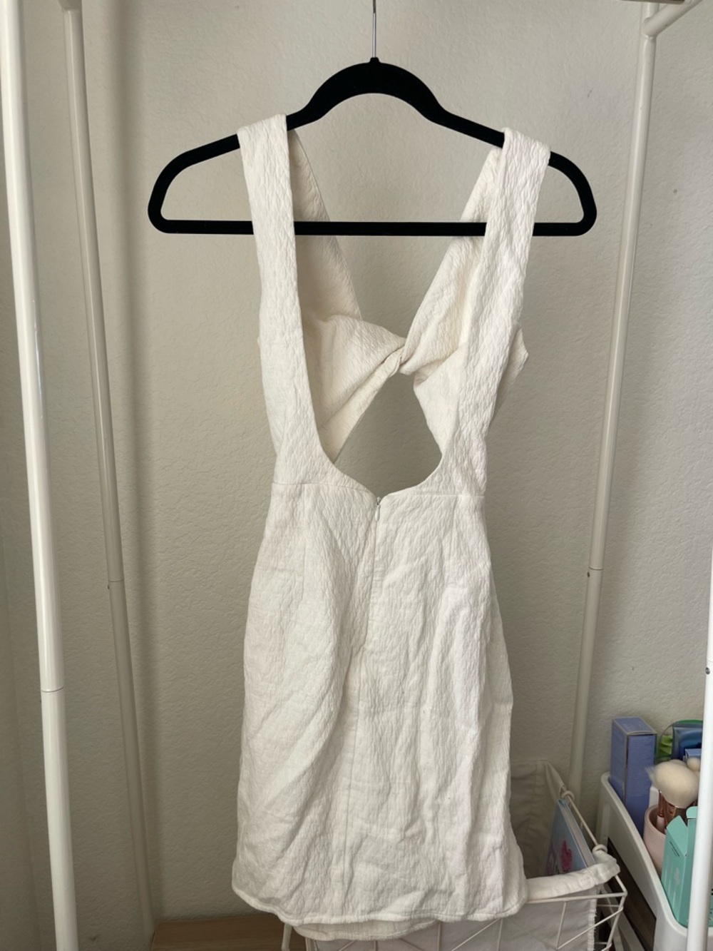 Sabo Skirt White Tie-Detail Mini Dress Size S - Picture 4 of 5